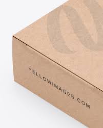 Download Kraft Box Mockup In Box Mockups On Yellow Images Object Mockups PSD Mockup Templates