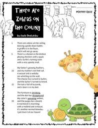 Poetry Quiz There Are Zebras On The Ceiling Poetry Quiz Quiz Silly Poems