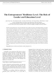 The publication of marriage and divorce statistics, malaysia, 2020 presents the statistics of marriage and divorce in malaysia for 2018 and 2019. Pdf The Entrepreneurs Resilience Level The Role Of Gender And Education Level