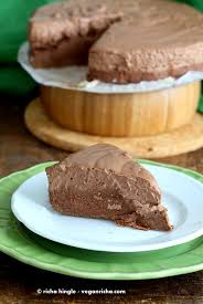 Triple Layer Chocolate Mousse Cake Vegan Gluten Free Recipe No Bake No Palm Oil Vegan Richa Recipe In 2020 Chilled Desserts Baking Chocolate Mousse Cake
