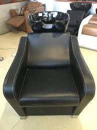 Fashion Leather Backwash Shampoo Hair Unit Lay Down Salon Sink Chair With Basin In Guangzhou Beauty Spa Equipment Hair Hair Unit Salon Sink Hair Washing Chair