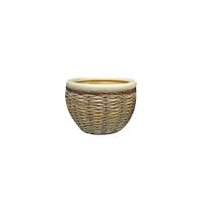 Seramik Rattan Saksi Vt 9361 Orta Boy Tekzen