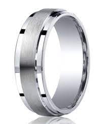 7mm Designer Argentium Silver Satin Band Wedding Ring With Polished Step Down Edges Mens Wedding Rings Cool Wedding Rings Silver Wedding Rings