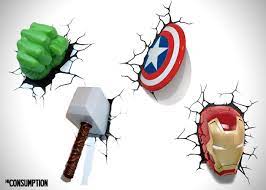 The avengers iron man led wall light. The Avengers 3d Wall Art Night Lights Hiconsumption