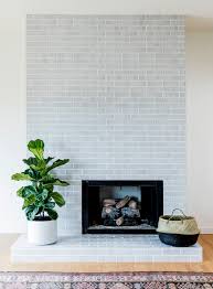 Brick fireplace in mid mod. Tile Fireplace Trends Fireclay Tile Fireclay Tile