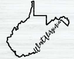 Printable west virginia outline map author: Wv State Outline Etsy