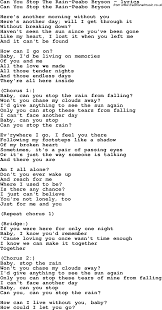Baby Can You Stop The Rain From Falling Lyrics Lyricswalls