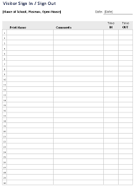 Printable Sign In Sheet Visitor Class And Meeting Sign