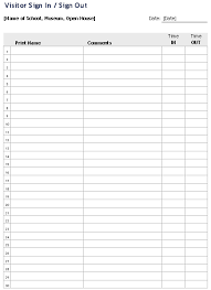 printable sign in sheet visitor class and meeting sign