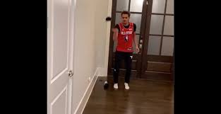 Trae young (right), then a freshman at the university of oklahoma, autographs a jersey as his father i miss it a lot right now, especially because you can't do anything other than be in our houses and. Watch Trae Young Works On His Shot Around The House