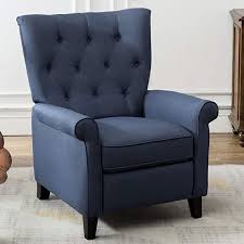 Amazon Com Iomor Recliner Elizabeth Accent Chair For Living Room Easy To Push Mech Living Room Chairs Accent Chairs For Living Room Blue Furniture Living Room