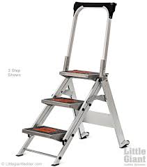 Lightweight aluminum ladder with handrails. Little Giant Safety Step Stepladder Type 1a
