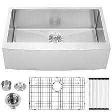 Stainless steel is usually the most popular, because it is easy to clean, hygienic, and rustproof, and usually also the most reasonably priced. Lordear 33 Inch Farmhouse Sink Apron Front 16 Gauge Stainless Steel Tight Radius Deep Single Bowl Farm Kitchen Sinks Buy Online In South Africa At Desertcart Co Za Productid 48996474