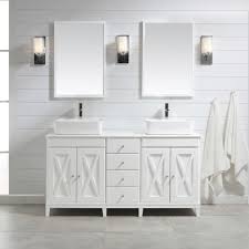 Aspen is a common name for certain tree species; Ove Decors Aspen 60 W X 22 D White Vanity And White Marble Vanity Top With Rectangular Vessel Bowls At Menards