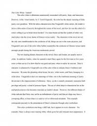 It can be very simple, clean and modern. The Great Gatsby The Color White Symbol Of Tarnish Free Essays