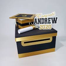 Black And Gold Card Box Graduation Card Box Black Gold White 10x10 In 2020 Graduation Card Boxes Graduation Party Cards Graduation Party Card Box