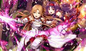 Sword Art Online Yuuki Asuna and Yuuki Konno wallpaper, Sword Art Online,  Konno Yuuki, Yuuki Asuna, purple hair HD wallpaper | Wallpaper Flare