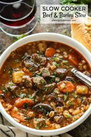 Beef Barley Stew Easy Slow Cooker Recipe With Tender Beef Veggies Recipe Slow Cooker Beef Beef Barley Stew Recipe Spicy Recipes