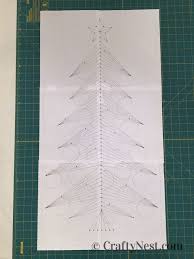 diy string art christmas tree with lights free pattern crafty nest