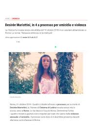 Desirée mariottini era vergine quando è stata violentata: Il Processo Per L Omicidio Di Desiree Mariottini Tutti Gli Imputati Rinviati A Giudizio Dinanzi La Corte Di Assise Di Roma Per Tutte Le Imputazioni Loro Contestate Associazione Insieme A Marianna