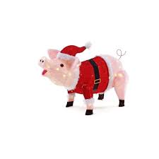 This little piggy little pigs outdoor christmas decorations christmas crafts christmas tree tout. 38 Lighted Whimsical Acrylic Pig With Santa Suit Yard Outdoor Decor To View Further For This Item Visit The Imag Lights Backyard Santa Suits Outdoor Decor
