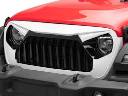 American Modified Jeep Wrangler Vader Grille with Mesh; White and Black AMJPCA00107 (18-24 Jeep Wrangler JL) - Free Shipping