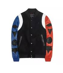 Nike Air Jordan Leather Varsity Jack Varsity Jacket Mens Jackets Leather Bomber