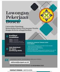 Jan 10, 2020 · lowongan dosen/tenaga pendidik universitas islam bandung. Lowongan Kerja Guru Dan Dosen Posts Facebook