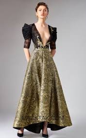 Black And Gold Evening Gown Edward Arsouni Fw0322 Black Gold Front Dress Fashion Haute Couture Fashion Designer Dresses
