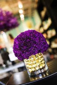 4a40a98d0873cbe086a46b3e041eab24 Jpg 236 354 Purple And Gold Wedding Purple Wedding Centerpieces Purple Flower Arrangements