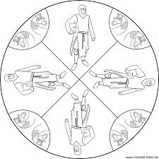 Ritter Und Pferde Als Mandala Ausmalbild Fur Kinder