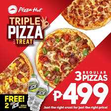 Find the latest verified pizza hut promo codes, coupons & deals for january 2021. Enjoy Three Pizza Hut Fan Favorites With The Triple Pizza Treat 499 Promo