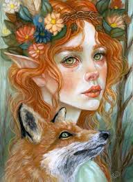 The Fox Fae Wildlings Fine Art Print by Tammy Wampler