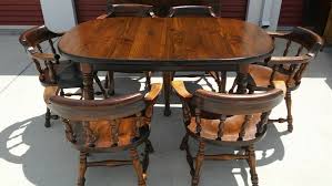 Our roomy and remarkable dining armchairs are the perfect crowning touch for your dining room, and we have both upholstered. Vintage Ethan Allen Old Tavern Pine Dining Table And Chairs Ethanallen Dining Table Pine Table And Chairs Pine Dining Table