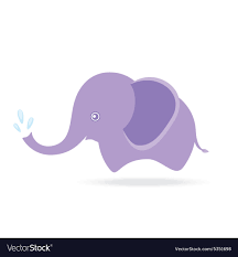 Cute Elephant Spraying Water Cartoon Drawing Vector Image