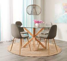Waverley 5 Piece Dining Set With Samba Chairs Fantastic Furniture Round Glass Dining Room Table Dining Table Chairs Dining Table
