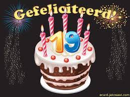 Jakosawi E Cards 19 Jaar Taart Kaarsjes