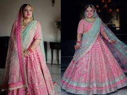 Stylist's notes style this with our silver baguette crystal cuff by silver lining for a match that is made in heaven (not literally). This Bride S Hot Pink Lehenga And Sky Blue Dupatta Is A Refreshingly New Colour Combination Times Of India