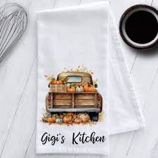 Hello Pumpkin Kitchen Tea Towel, Fall Tea Towel, Fall Kitchen Towel,  Pumpkin Tea Towel, Hello Pumpkin, Pumpkin Spice