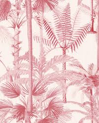Designer fabrics, designer wallpaper, home décor Palmera Cubana Pink Wallpaper Products