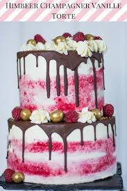 Himbeer Champagne Geburtstagstorte Mit Vanille Creme Rezept Zweistockige Torte Himbeeren Geburtstagstorte