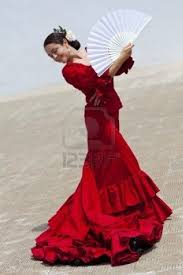 Woman Traditional Spanish Flamenco Dancer Dancing In A Red Dress Flamenco Dancers Flamenco Dress Spanish Dress