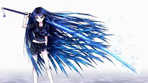 The following data was taken from the character ranking page on mal on the date of publication and is based on the amount of times each character is added to a. Blue Haired Female Anime Character With Sword Samael Girl Art Hair Hd Wallpaper Wallpaperbetter