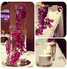 Bridal Table Decoration Purple Orchid Centerpiece Wedding Bridal Table Decorations Wedding Decorations Orchid Centerpieces
