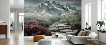 Jede tapete kommt mit der anweisung. Mountain Field Landscape Beliebte Fototapete Photowall