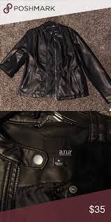 Black Leather Jacket A N A Leather Jacket Only Worn Once Comfy Soft Size Xl Faux Leather A N A Jackets C Clothes Design Fashion Black Leather Jacket