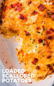 Loaded Scalloped Potatoes Will Be The First To Disappear On Easter Recipe Recipes Food Scalloped Potato Recipes