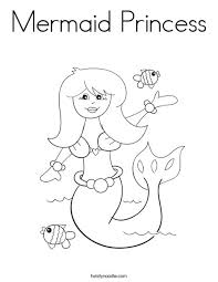 Counting game for preschool children. Mermaid Princess Coloring Page Twisty Noodle