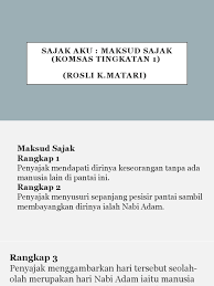 Rangkap 3 bahasa bersejarah ialah bahasa dalam perbincangan dan. Sajak Aku