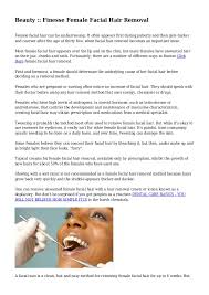 Place a strip of cloth over the freshly applied wax, let it cool for a couple of seconds, then pull. Beauty Finesse Female Facial Hair Removal